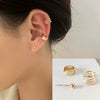 Wholesale Simple Retro Style Electroplated Metal Multi Ring Ear Clip For Women