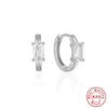 Wholesale Simple S925 Silver Geometric Light Luxury Colorful Treasure Ear Studs With Irregular Ear Buckle Electroplated