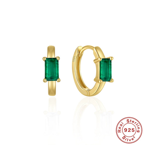 Wholesale Simple S925 Silver Geometric Light Luxury Colorful Treasure Ear Studs With Irregular Ear Buckle Electroplated