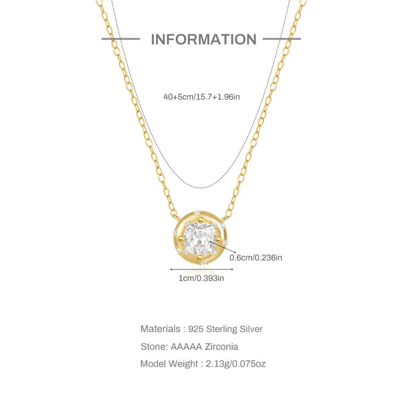 Wholesale Simple S925 Sterling Silver Geometric Round Zircon Stacked Clavicle Necklace For Women With Electroplating O Chain