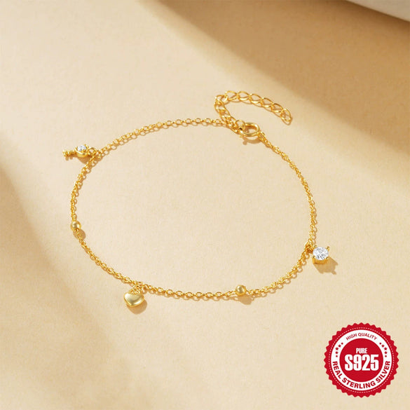 Wholesale Simple S925 Sterling Silver Geometric Stacked Wear Women's Bracelet With Electroplating Treatment