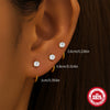 Wholesale Simple S925 Sterling Silver Geometric Triple Diamond Perforated Women's Earrings With Electroplating