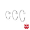 Wholesale Simple S925 Sterling Silver Geometric Triple Diamond Perforated Women's Earrings With Electroplating