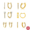 Wholesale Simple S925 Sterling Silver U Shaped Geometric Earrings With Electroplating For Women
