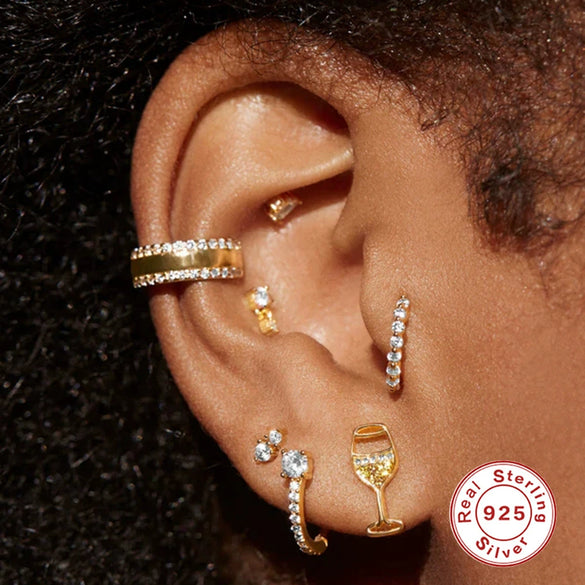 Wholesale Simple S925 Sterling Silver U Shaped Geometric Earrings With Electroplating For Women