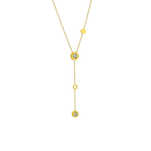 Wholesale Simple Single Layer Titanium Steel Necklace With Geometric Design And Electroplating For Unisex