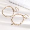 Wholesale Simple Sparkling Love Zircon Heart Pendant Bracelet Set In Alloy With Electroplating For Women