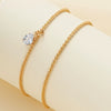 Wholesale Simple Sparkling Love Zircon Heart Pendant Bracelet Set In Alloy With Electroplating For Women