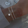 Wholesale Simple Sparkling Love Zircon Heart Pendant Bracelet Set In Alloy With Electroplating For Women
