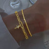 Wholesale Simple Sparkling Love Zircon Heart Pendant Bracelet Set In Alloy With Electroplating For Women