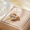 Wholesale Simple Specialshaped Multiple Open Rings Copper Inlaid With Zircon Fashion Style For Women