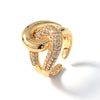 Wholesale Simple Specialshaped Multiple Open Rings Copper Inlaid With Zircon Fashion Style For Women