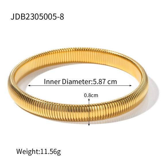 Wholesale Simple Stainless Steel And Titanium Steel Multi Layer Exaggerated Women's Bracelet With 18K Gold Plated Electroplating And Geometric Style