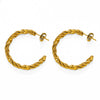 Wholesale Simple Stainless Steel Cshaped Goldplated Electroplated Women's Twist Earrings