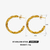 Wholesale Simple Stainless Steel Cshaped Goldplated Electroplated Women's Twist Earrings