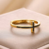 Wholesale Simple Stainless Steel Electroplated Cross Opening Adjustable Ring For Women And Unisex