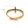 Wholesale Simple Stainless Steel Electroplated Cross Opening Adjustable Ring For Women And Unisex