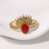 Wholesale Simple Stainless Steel Electroplated Crown Open Ring For Women