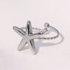 Wholesale Simple Stainless Steel Electroplated Star Pattern Starfish Opening Ring For Women