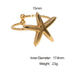 Wholesale Simple Stainless Steel Electroplated Star Pattern Starfish Opening Ring For Women
