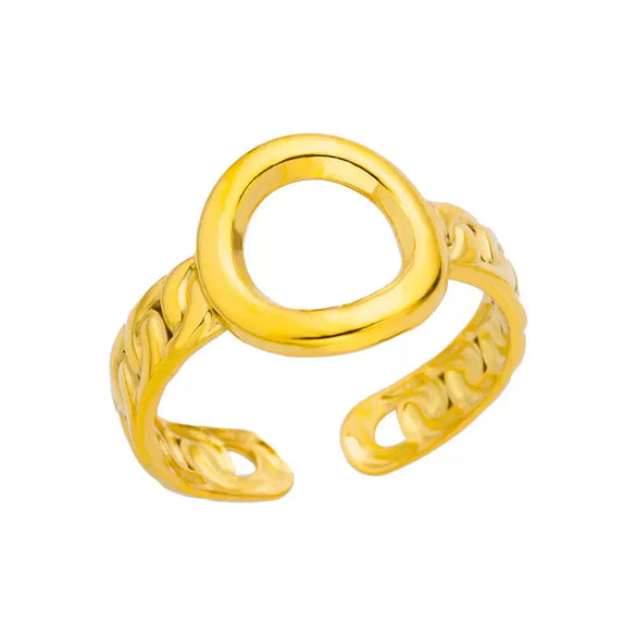 Wholesale Simple Stainless Steel Geometric Heartshaped Hollow Ring For Men And Women With Electroplating
