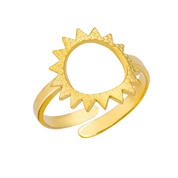 Wholesale Simple Stainless Steel Geometric Heartshaped Hollow Ring For Men And Women With Electroplating