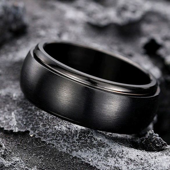 Wholesale Simple Stainless Steel Geometric Rotatable Ring Unisex Jewelry With Electroplating
