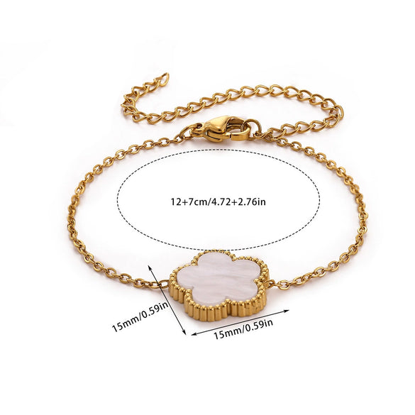 Wholesale Simple Stainless Steel Gold Electroplated Leaf Shape Bracelet For Couples And Women