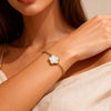 Wholesale Simple Stainless Steel Gold Electroplated Leaf Shape Bracelet For Couples And Women