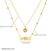 Wholesale Simple Stainless Steel Heart Shape Diamond Letters Love Accessories Chain Stacked Collarbone Necklace For Women With Electroplating
