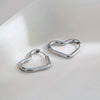 Wholesale Simple Stainless Steel Heart Shape Electroplating Women's Earrings
