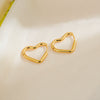 Wholesale Simple Stainless Steel Heart Shape Electroplating Women's Earrings