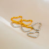 Wholesale Simple Stainless Steel Heart Shape Electroplating Women's Earrings