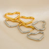 Wholesale Simple Stainless Steel Heart Shape Electroplating Women's Earrings
