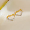 Wholesale Simple Stainless Steel Heart Shape Electroplating Women's Earrings