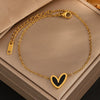 Wholesale Simple Stainless Steel Heart Water Drop Bell Shaped Electroplated Love Earrings Necklace Bracelet Set For Women