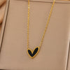 Wholesale Simple Stainless Steel Heart Water Drop Bell Shaped Electroplated Love Earrings Necklace Bracelet Set For Women