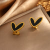 Wholesale Simple Stainless Steel Heart Water Drop Bell Shaped Electroplated Love Earrings Necklace Bracelet Set For Women
