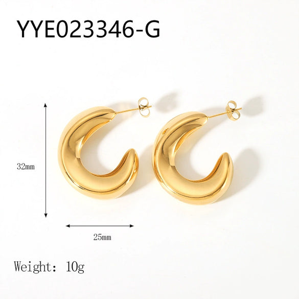 Wholesale Simple Stainless Steel Heartshaped Love Earrings For Women With 18K Gold Plated Vacuum Real Gold Electroplating In Pvd Furnace In Ins Fashion