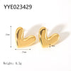 Wholesale Simple Stainless Steel Heartshaped Love Earrings For Women With 18K Gold Plated Vacuum Real Gold Electroplating In Pvd Furnace In Ins Fashion