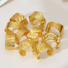 Wholesale Simple Stainless Steel 18K Gold Plated Open Wave Glossy Bracelet For Women