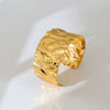 Wholesale Simple Stainless Steel 18K Gold Plated Open Wave Glossy Bracelet For Women