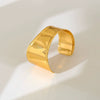 Wholesale Simple Stainless Steel 18K Gold Plated Open Wave Glossy Bracelet For Women