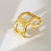 Wholesale Simple Stainless Steel 18K Gold Plated Open Wave Glossy Bracelet For Women