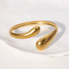 Wholesale Simple Stainless Steel Open Bracelet 18K Gold Plated Electroplated