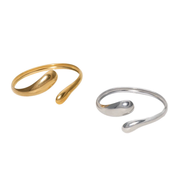Wholesale Simple Stainless Steel Open Bracelet 18K Gold Plated Electroplated