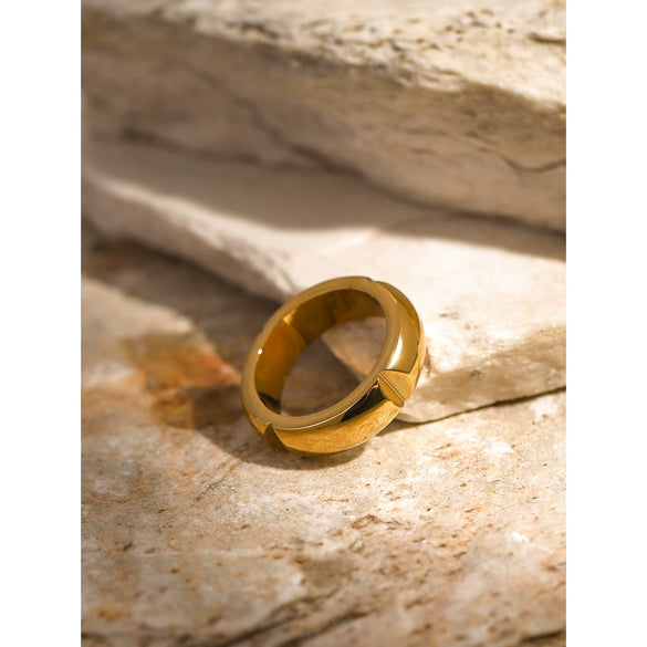 Wholesale Simple Stainless Steel Ring With Electroplating Niche Light Luxury Design Sense Unisex