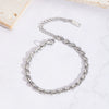 Wholesale Simple Stainless Steel Side Chain Necklace Bracelet Anklet Suit With Electric Polishing And Geometric Design