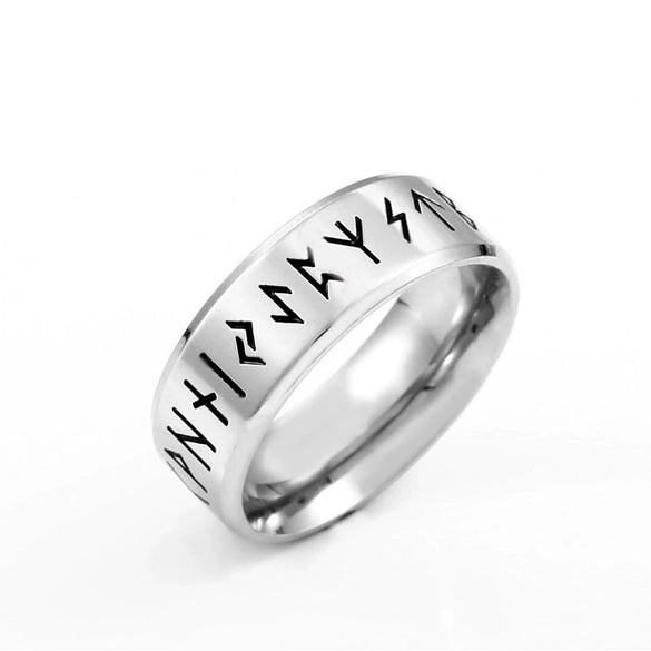 Wholesale Simple Stainless Steel Viking Letters Ring For Men And Women