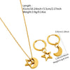 Wholesale Simple Stars And Moon Electroplated Stainless Steel And Titanium Steel Earrings And Necklace Jewelry Set For Women